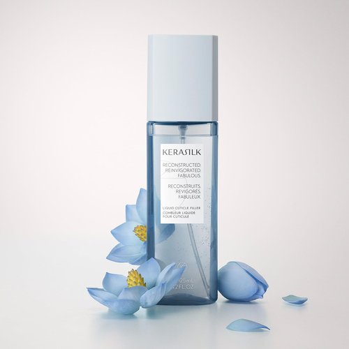 KERASILK Liquid Cuticle Filler | Heat-Activated | Provides Long Lasting Hair Cuticle Protection | Rebuilds & Optimizes Hair Surface | With Heat Protection | For Stronger & Smoother Hair | 125ml