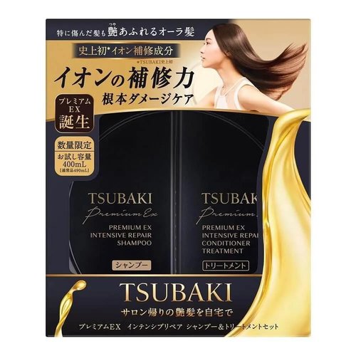 Premium EX Set - Tsubaki Premium Ex Intesive Repair Shampoo and Conditioner 400ml+400g
