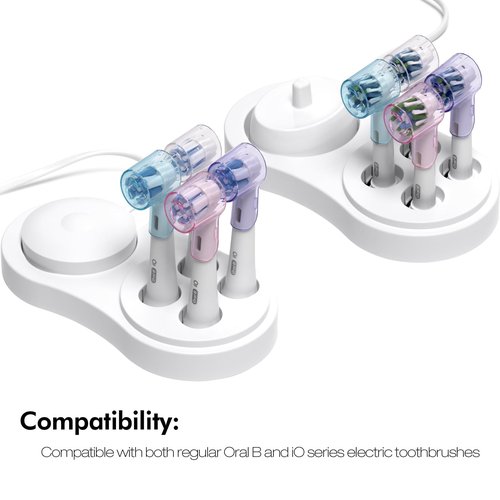 Toothbrush Head Covers & Toothbrush Holder for Oral B & iO Series, Multicolor and White