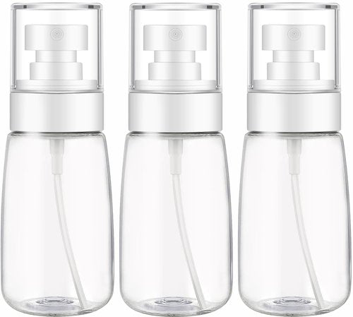 DNSEN 3 Pack Spray Bottle 2oz/60ml Empty Small Fine Mist Clear Travel Size Bottles Water Spray Bottle for Hair Face Plants