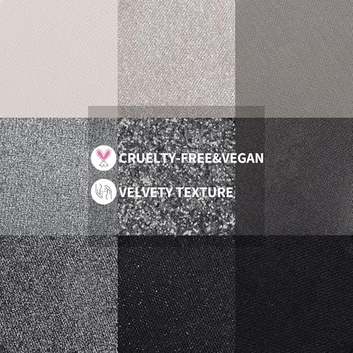 docolor Eyeshadow Palette 9 Colors Black Eyeshadow Gemstone Shadow Palette Highly Pigmented Mattes Shimmers Smokey Glitter Cream Colorful Powder Blendable Long Lasting Waterproof Makeup Palette