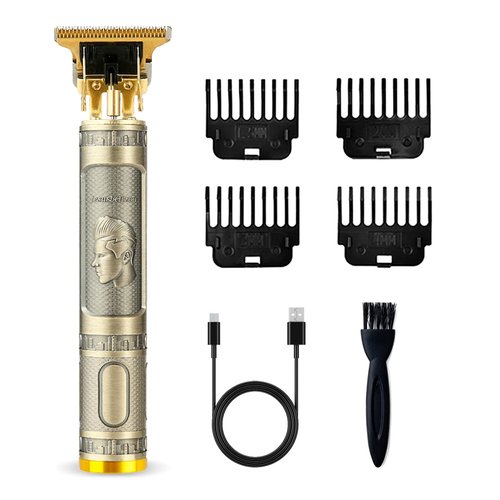 BTRICL Cordless Hair & Beard Trimmer with 4 Guide Combs,Rechargeable T-Blade Hair Edgers Hair Clippers for Zero Gapped Haircut,Professional Electric Hair Trimmer Gifts for Men & Fathers Day(Bronze)