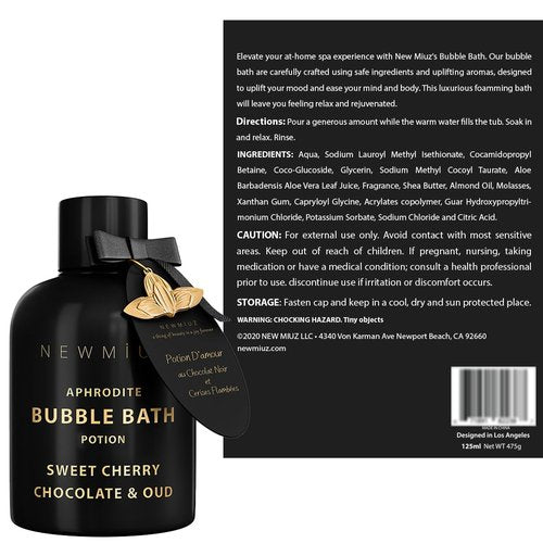 Premium Bubble Bath Long Lasting Foaming Bubbles Romantic Bath for Couples Cherry Chocolate Oud Moisturizing Relaxing Stress Relief Calming Spa Gift