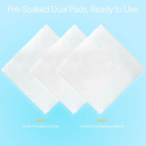 Airoks A+B Exfoliating & Repair Face Pads 30 Tx - 2-Step Acid Peel Serum Treatment with Glycolic, Salicylic, Kojic Acid & Retinol Hyaluronic Peptides for Smooth Skin, Pore Minimizer, Hyperpigmentation