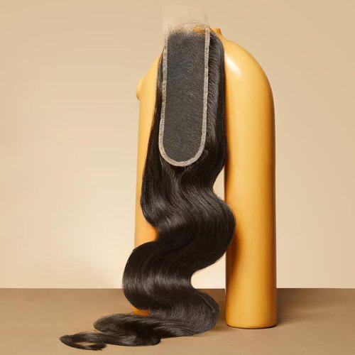Triippy Raw Hair 2x6 HD Lace Closure Body Wave More Less Shedding than Regular Virgin Hair,（14 Inch） 0.10mm Ultra-Thin 2x6 Swiss Real HD Lace with 100% Raw Cambodian Human Hair