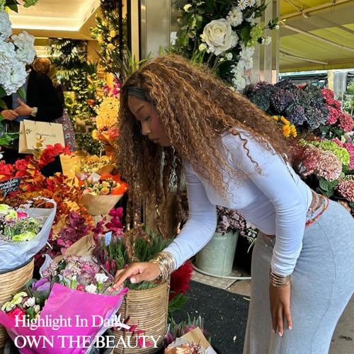 ALHER Water Wave Ombre 3 Bundles 18 20 22 Inch Honey Blonde Highlight Bundles Human Hair Wet and Wavy Brown P4/27 Piano Color 3 for Black Women Soft Thick 12A 100% Brazilian Virgin Remy Hair