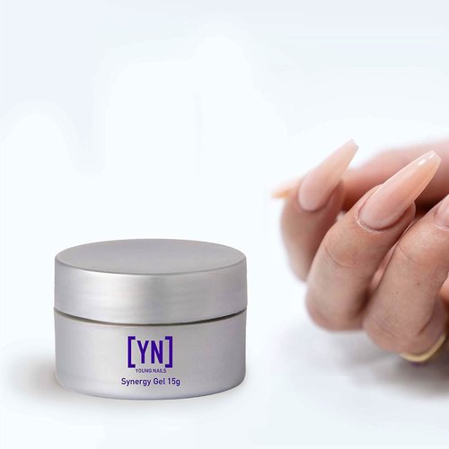 Young Nails Synergy Gel System, Building Gel - Hard Builder Gel, Superior Adhesion & Strength, Structured Nail Gel Builder - Sculptor Gel, Clear, 15g