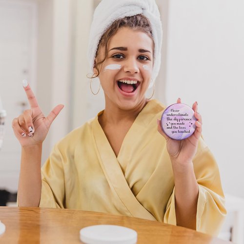 Tradder 48 Pcs 2.76 Inch Inspirational Compact Mirror Bulk Quinceanera Employee Appreciation Gifts Round Makeup Glass Purse Pocket Mirror Awesome Beautiful for Women Mother's Day Coworker Nurse