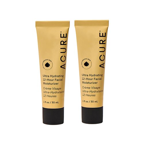 Acure Ultra Hydrating 12 Hour Facial Cream - Intense Face Moisturizer for Women & Men, Hydrating Lotion to Tone & Repair Dry Skin with Ashwagandha, Holy Basil, Antioxidants, Vegan - 1.7 fl oz (2 Pack)