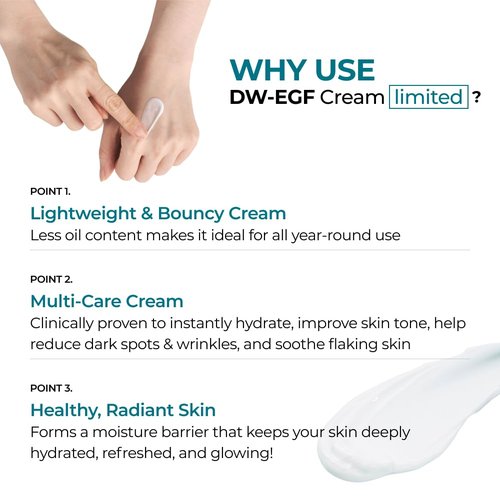 EASYDEW DW-EGF Cream Limited 2.36 oz - Anti-Aging Moisturizer with Human Epidermal Growth Factor & Hyaluronic Acid Collagen to Rejuvenate & Regenerate Cells, Softer Skin, Light weight Refreshing Cream