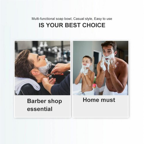 AYNEFY Shaving Soap Bowl, Portable Universal Men Stainless Steel Beard Shaving Soap Bowl Shaving Mug Container with a Mirror for Travel, Salon and Home Use