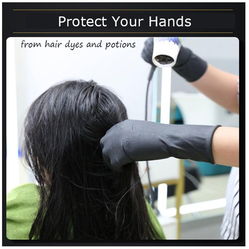 VOVCIG 1 Left+1 Right Hair Dye Gloves, 1 Pairs Professional Hair Coloring Accessories Dye Gloves Reusable for Hair Salon Hair Dyeing, Black