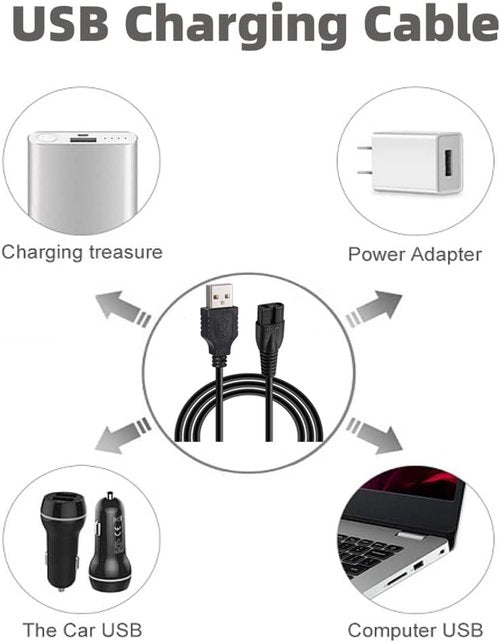 Gaolaoz for Wahl 8061 Charger Power Cord Compatible with Wahl 5-Star Series Shaver Model 8061/8061-100/8786-1001/7060-700/7339-300 Charger Cord Charging Cord