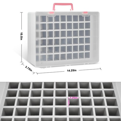 FULLCASE Nail Polish Organizer, 54 Bottles Nail Storage with Separate Sponge Compartment for Sally Hansen/for GAOY/for OPI/for Essie/for CANNI Gel/for DND Gel Polish