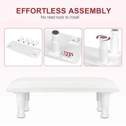 Arm Rest for Nails Tech,Height Adjustable Nail Arm Rest Stand,Cleanable Leather Hand Rest Holder Pillow,Manicure Armrest with Detachable Plastic Legs,Anti-slip