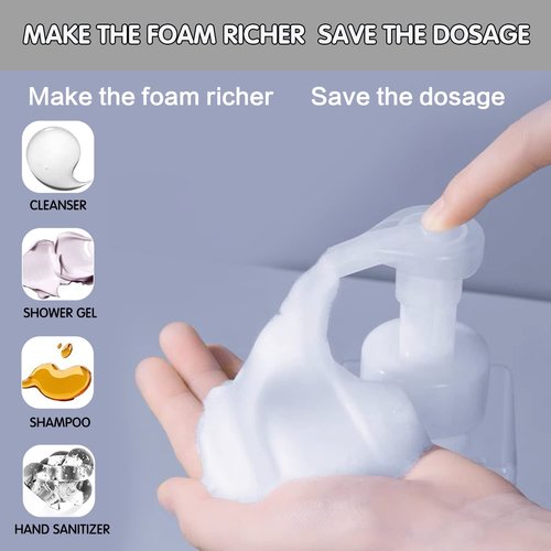 2 PCS-Foaming Soap Dispenser, Hand Soap Dispenser, Refillable Foam Liquid Hand Soap Empty Plastic Pump Bottle Container for Bathroom Vanities, Kitchen Sink, Hospital, Clinic（17 oz ） (Transparent)