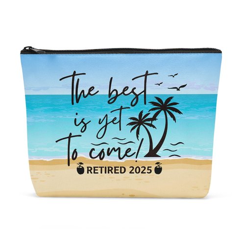 Sldpngo Retirement Gifts for Women 2025 Makeup Bag, Happy Retirement Retired Coworker Leaving Gifts for Women, The Best Is Yet to Come Retirements Cosmetic Bag