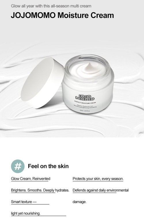 Moisture Cream 50ml - Lightweight K-Beauty Face Cream for Hydration, Makeup Prep, Daily Moisturizer Face Cream Day & Night.