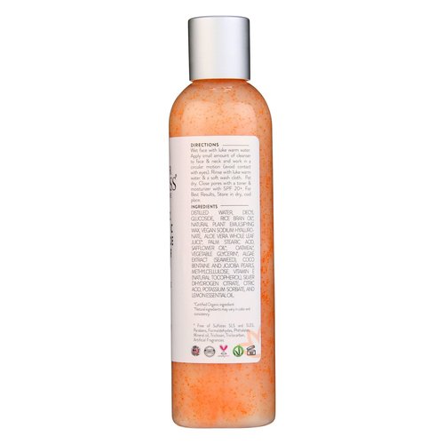 GLIMMER GODDESS Organic Exfoliating Anti-Aging Face Cleanser - Micro Jojoba Pearls, 8 oz