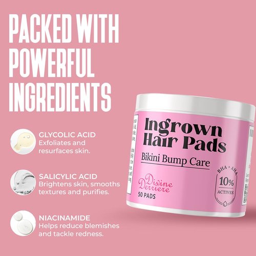 Divine Derriere Save 10% on Ingrown Hair and Razor Bumps Minimizer Duo – After Shave Repair Serum for Ingrowns and Razor Burns roll-on with Razor Bump Stopper pads