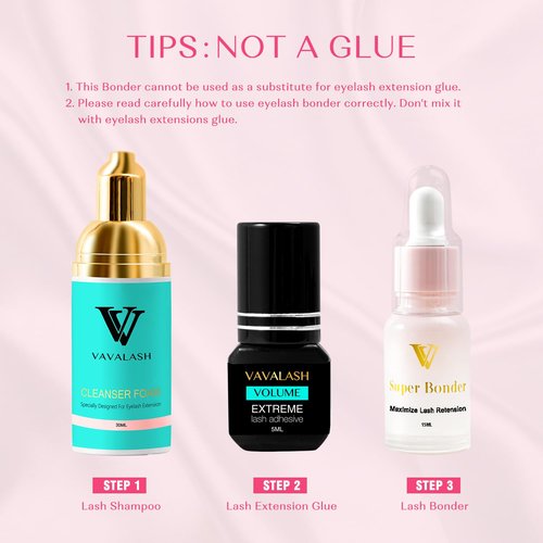 VAVALASH Lash Bonder for Eyelash Extensions Super Lash Bonder for Lash Extensions Glue Accelerator Increase Lash Retention Accelerate Drying Time Water Oil Proof Professional Eyelash Supplies(15ml)