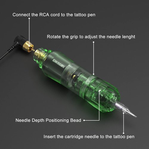 Tattoo Kit Wormhole Tattoo Rotary Tattoo Machine Kit Complete Tattoo Practice Pen Kit 20PCS Tattoo Cartridge Needles 6PCS Tattoo Ink for Beginners and Tattooists WTK159