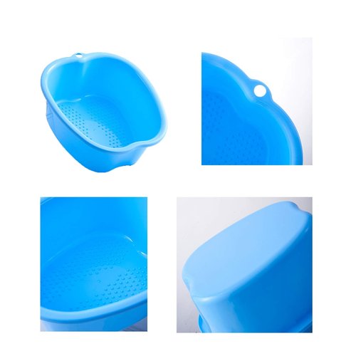 AMOBON Foot Soaking Bath Basin: Plastic Foot Spa Basin for Soaking Feet - Foot Soaking Tub with Massage Dots - Roomy Foot Soak Bucket for Water Spa and Foot Massage (Purple)