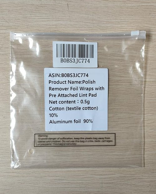 1000 Pcs Polish Remover Foil Wraps with Pre Attached Lint Pad for Removing, Silver