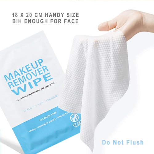 Makeup Remover Wet Wipes Individually Wrapped, 200 Pack Individual Wet Wipes, Clean Face Quickly, Wet Wipes Bulk for Makeup, Perfect for Travel, Hotel, Large Parties