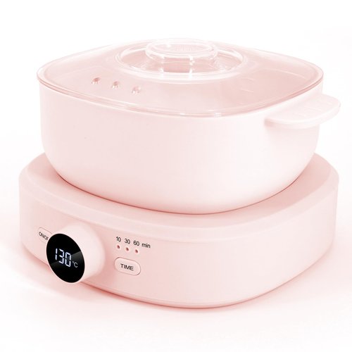Digital Hair Removal Wax Warmer, Adjustable Temperature Waxing Machine for Women Hair Removal, Face, Bikini, Legs and Body, with Silicone Wax Pot Liner (Pink)