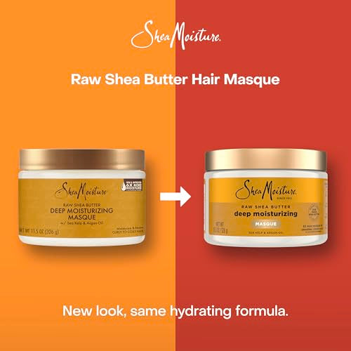 SheaMoisture Raw Shea Butter Deep Moisturizing Hair Masque, 11.5 fl oz - Deep Conditioner for Curly Hair to Moisturize and Renew, Sustainable, Organic, Cruelty-Free