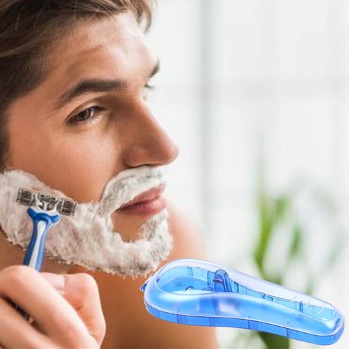 LinMei 2PCS Razor Case Compatible with Gillette Fusion Proglide Fusion Manual Razor Travel Protector Case (Blue+Grey)