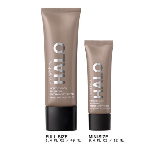 Smashbox Halo Healthy Glow All-In-One Tinted Moisturizer SPF 25 | Hydrating, Long Wearing, Tinted Moisturizer with SPF | Hyaluronic Acid, Mini, 0.41 Fl Oz, Light Neutral