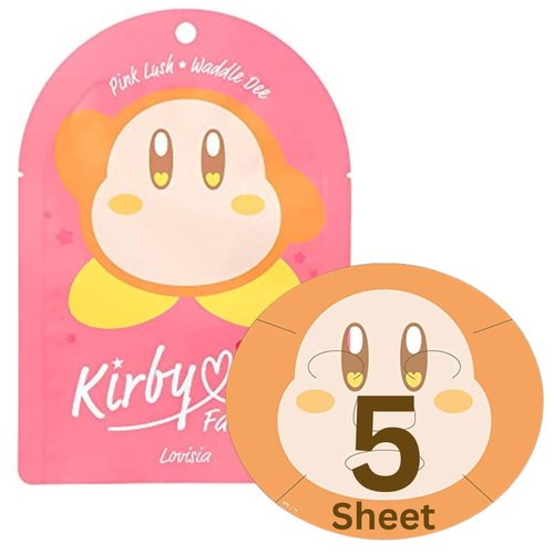 Lovisia Kirby 5EA Daily Facial Masks for Women, Hyaluronic Acid Face Mask Sheets for Face Mask Skin Care with Shea Butter, Collagen & Ginseng Root Extract for Vitamin C Mask for Hydrating Face Masks
