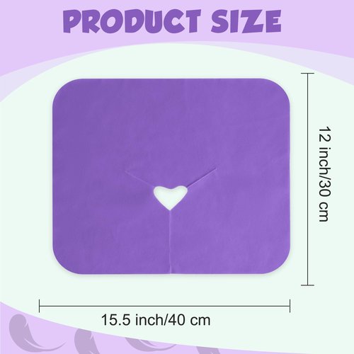 200 Pieces Disposable Face Cradle Covers Massage Headrest Covers for Massage Tables and Massage Chairs Beauty Spa Salon Bed, 11.8 x 15.7 Inches (Purple)