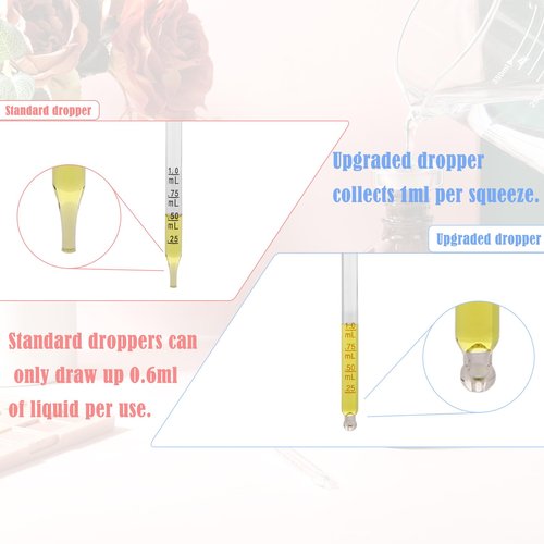 RAMFIYN 3 pack 4oz Amber Glass Dropper Bottle Refillable Tincture Bottles with Strong Measured Dropper Empty Essential Oil Container with Funnel and Labels