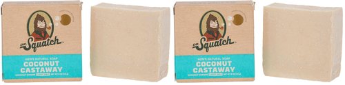 Dr. Squatch All Natural Bar Soap for Men with Light Grit, Coconut Castaway 5 Ounce (Pack of 2) 0.02 pounds