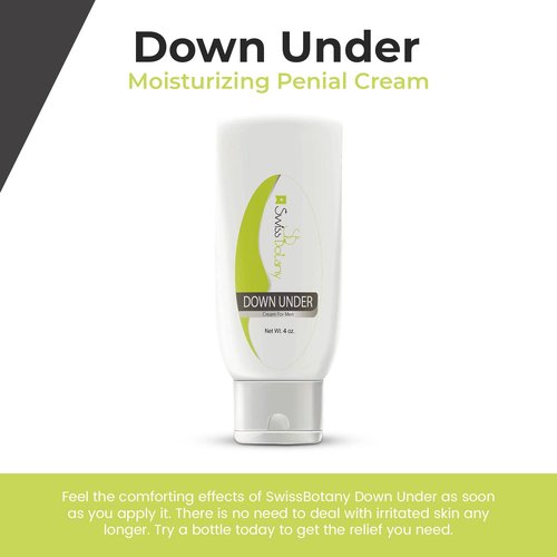 Swiss Botany L Arginine Down Under Moisturizing Penial Cream – Anti-Chaffing Moisturizer Cream for Men Private Areas – for Dry & Sensitive Skin - 4oz