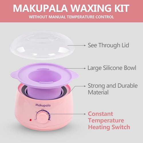 Wax Machine for Hair Removal in Pink Hair Waxing Kit for Women & Men At-Home Use, Silicone Pot, 0.6lb Salon-Grade Brazilian Wax Beads for Face Eyebrow Bikini Armpit Legs Full Body Beginner-Friendly