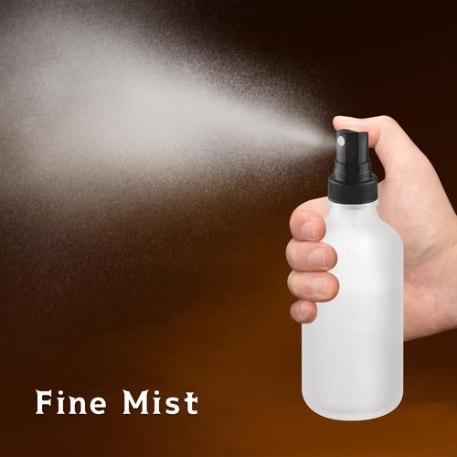 DMuuuDM 12-Pack 4 Oz Glass Spray Bottles with Lids,Empty Refillable Perfume Fine Mist Atomizer,Leak-Proof Travel Liquid Holder Containers for Cologne,Essential Oils,Room Sprays,Cleaning Solutions
