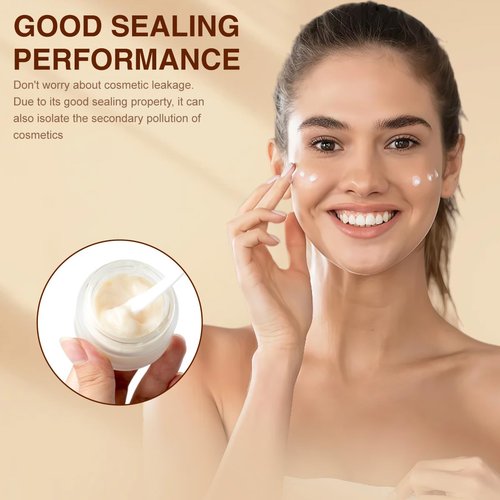 2PCS 5g/5ml/0.17oz Empty Upscale Frosted Glass Cream Jar Bottle Cosmetic Dispenser Refillable Container Pot Vial Holder Sample Storage with Eco Bamboo Lid For Eye Cream Lotion Ointments Lip Balm