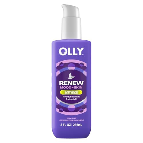OLLY Renew Body Lotion-Serum with Vitamin D, Retinol & Botanicals ? Nourishing Cleanser for Skin Barrier Repair, Deep Hydration, Jasmine Bergamot Scent, 8oz
