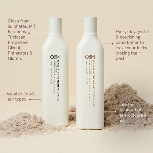 O&M Maintain The Mane Vegan Everyday Natural Moisturizing Shampoo for Women + Men, Provitamin B5, Safe Daily Beauty Care + Hair Care, Paraben/Sulfate-Free, Made in Australia, 350ml