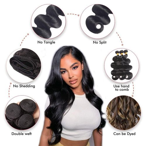 Brazilian Body Wave Bundles Human Hair 100% Unprocessed Virgin Human Hair Bundles Body Wave Natural Black Machine Double Weft Bundle 100G