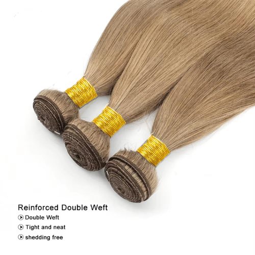 #22 Blonde Bundles Human Hair Straight Bundles 28 Inch Human Hair Weave 1 Bundle Unprocessed Brazilian Virgin Hair Ash Blonde Straight Human Hair Extensions 50 Grams/Bundle
