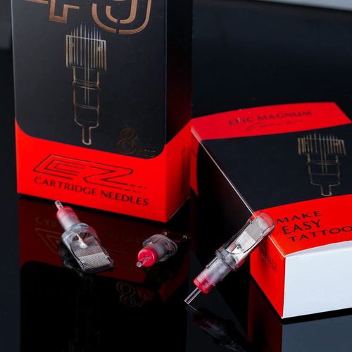EZ EPIC Tattoo Cartridge Needles - 8Pcs #12 (45RM) Standard Curved Magnum for Tattooing Rotary Tattoo Pen Machine Supply Round Magnum - Revolution