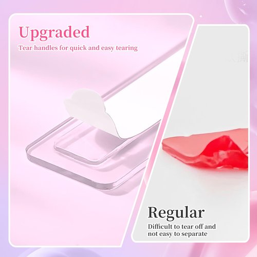 BQAN 12 Sheets Double Sided Nail Tape for Press On Nails, Clear Adhesive Mounting Tapes for Nails Design Display/Fake Nail Storage/Manicure Packaging Organize