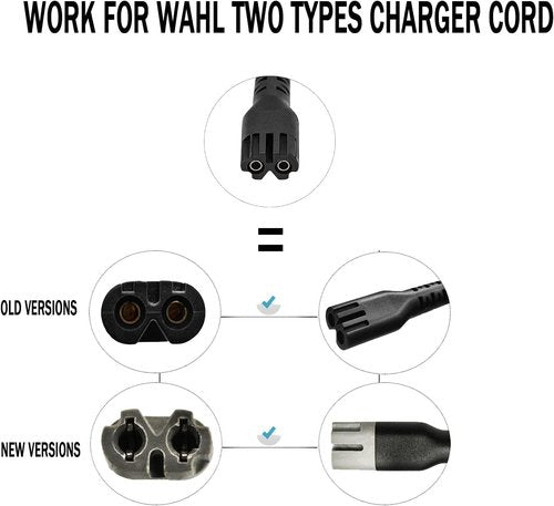 Kaynway Charger Cord for Wahl 8164 Finale & 8173 Vanish Shaver, Replacement Charging Cable Power Cord Compatible with Wahl Magic Clip Senior Sterling-4 Detailer Lithium-Ion Pro Clippers (USB Black)