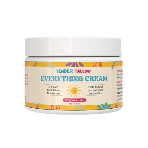 100% Grass Fed Beef Tallow Cream for Babies and Kids - All-Natural, Moisturizing Healing Lotion - Hypoallergenic, 2oz (2 oz., Fragrance-Free)