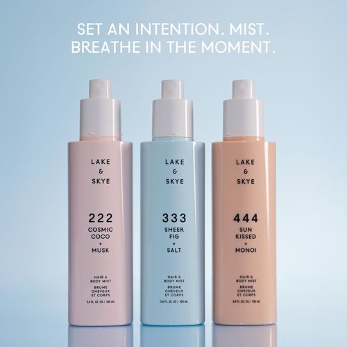 Lake & Skye 222 Cosmic Coco + Musk Hair & Body Mist 3.4 Fl Oz (100 mL), White Musk, Coconut Milk, Macaron Sugar, Hydrating, Softening